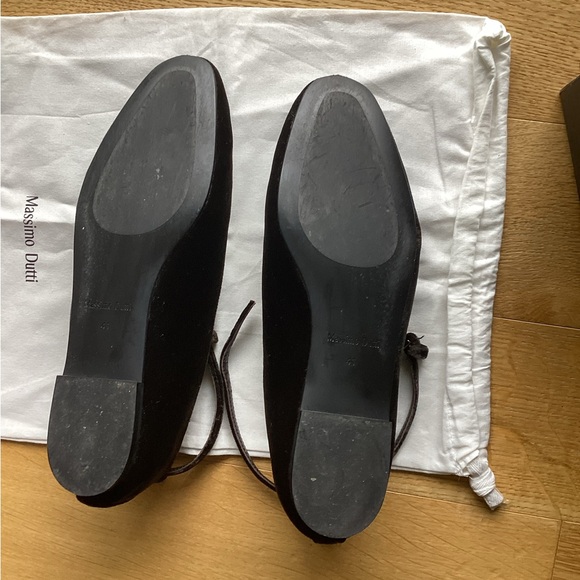 Massimo Dutti Brown Velvet Women's Ballet Flats - Picture 4 of 6
